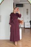 Boncuk Elbise Bordo  BORDO