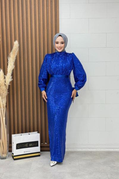 Aycan Abiye Saks Mavisi Saks Mavisi