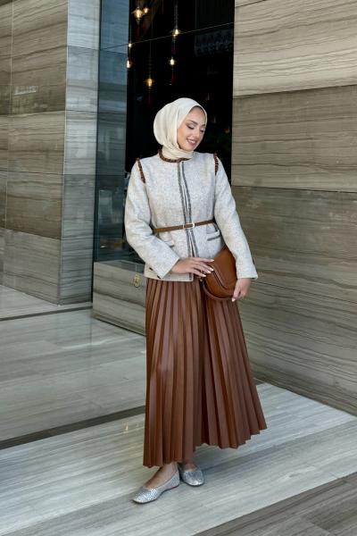 BTK AYLA ETEKLİ TAKIM 7203 TABA Taba