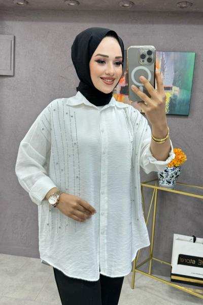 Çakıl Gömlek Beyaz  Beyaz