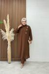 Lady Pantolonlu Takım Kahverengi Kahverengi