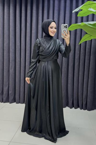Yeliz Elbise Siyah Siyah
