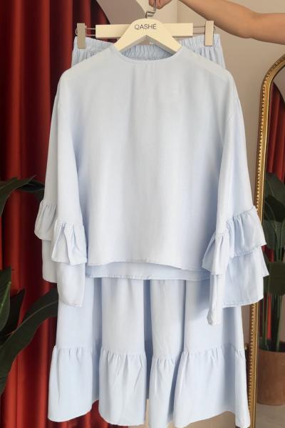 Buket Etekli Takım Bebe Mavisi  Bebe Mavisi