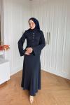 Büklüm Elbise Lacivert  LACİVERT