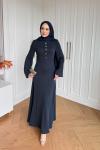 Büklüm Elbise Lacivert  LACİVERT