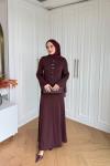 Büklüm Elbise Bordo  BORDO