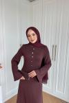 Büklüm Elbise Bordo  BORDO