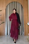 Azer Etekli Takım Bordo  BORDO