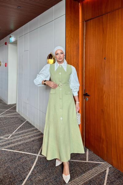 Cemile Elbise Yeşil Yeşil