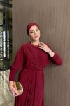 Cevher Elbise Bordo Bordo