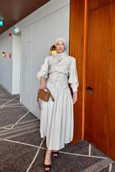 Ceylin Etekli Takım Taş Rengi  Taş Rengi