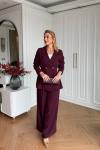 Çimen Pantolon Takım Bordo Bordo