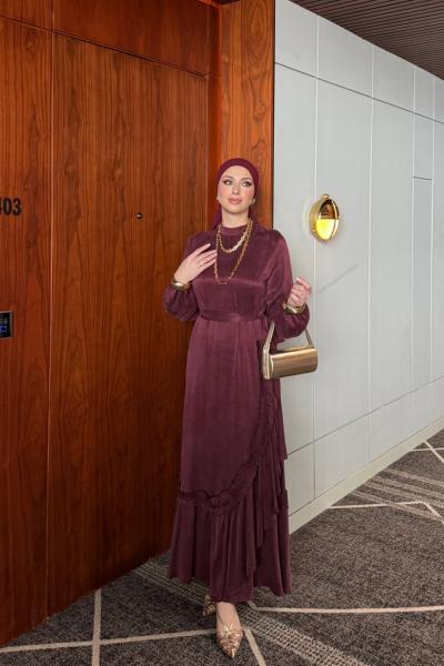 Çisem Elbise Mürdüm Mürdüm