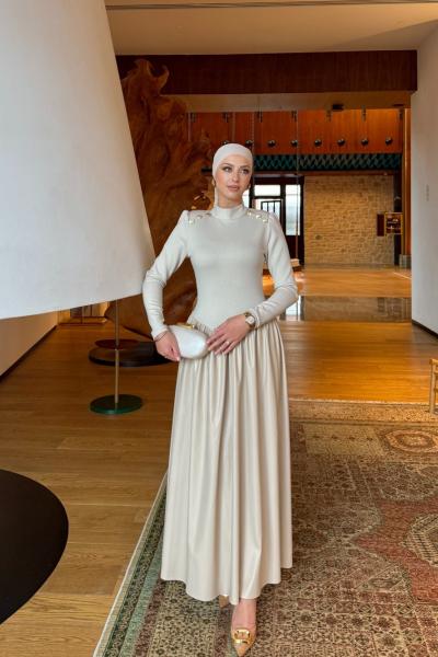 Çisil Elbise Krem  Krem