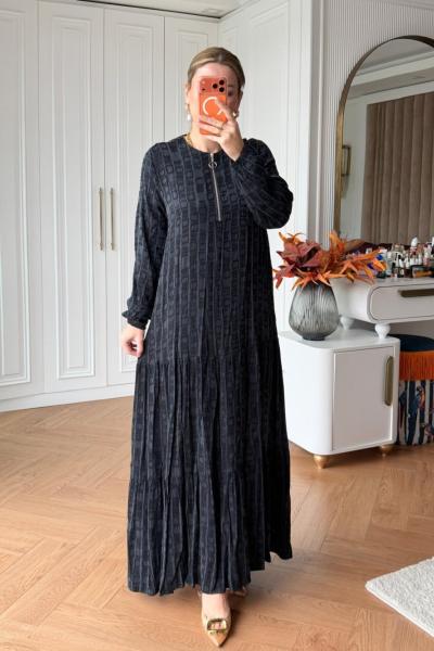 Defne Elbise Siyah Siyah