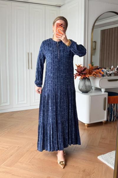 Defne Elbise Lacivert Lacivert