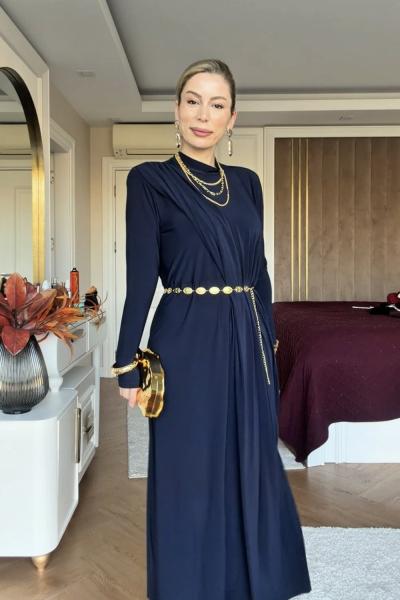 Demet Elbise Lacivert Lacivert
