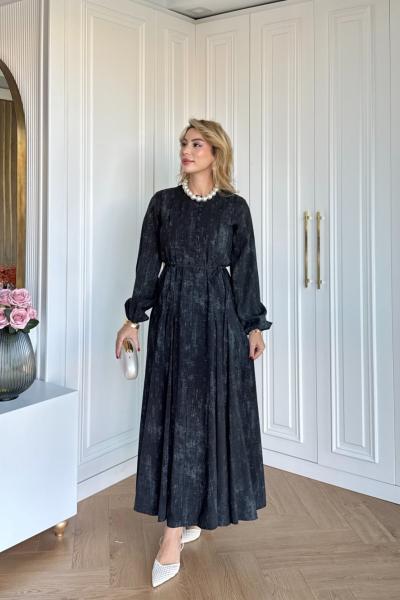 Demet Elbise Siyah Siyah