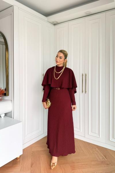 Deva Elbise Bordo Bordo