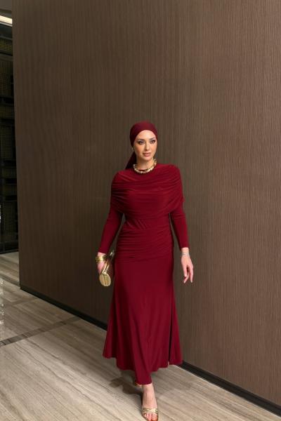 Ecre Elbise Bordo BORDO