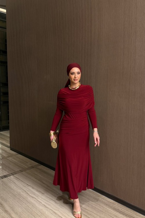 Ecre Elbise Bordo BORDO