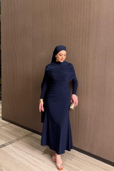 Ecre Elbise Lacivert LACİVERT