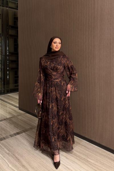 Ecrin Elbise Kahve KAHVE
