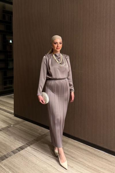 Efil Etekli Takım Gri Gri