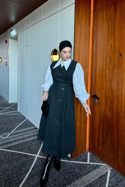 Ela Elbise Antrasit Antrasit