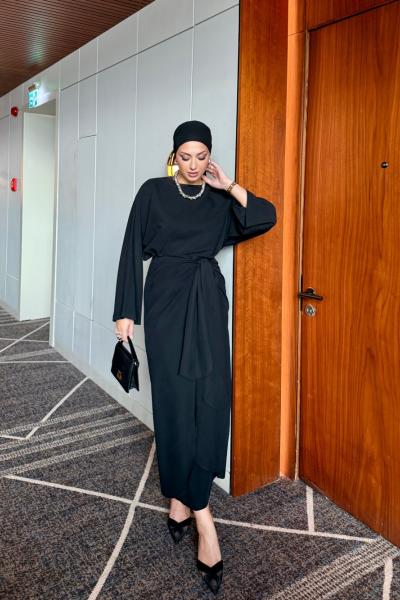 Elif Etekli Takım Siyah Siyah