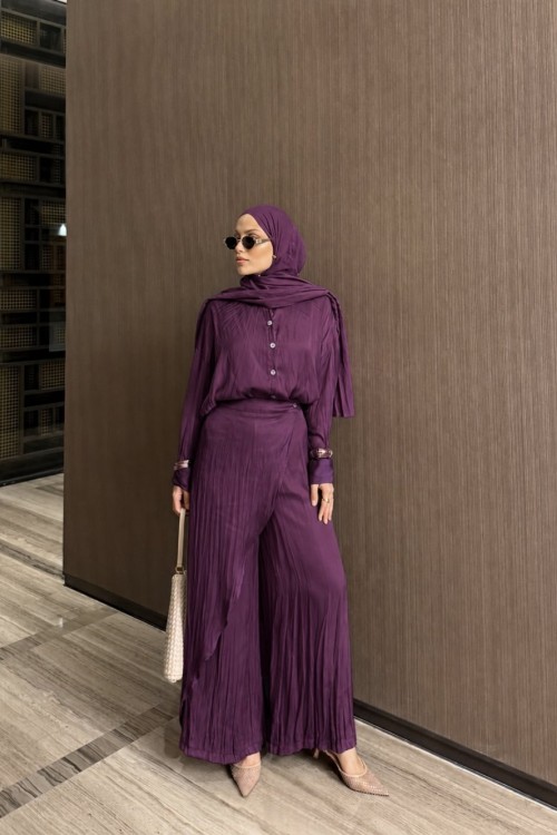 Elzem Pantolon Takım Mürdüm MÜRDÜM