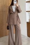 Esin Pantolonlu Takım Cappuccino Cappuccino