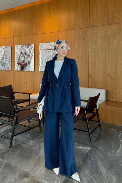 Esin Pantolonlu Takım Lacivert Lacivert