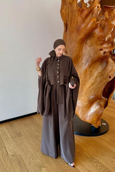 Esra Pantolonlu Takım Acı Kahve Acı Kahve