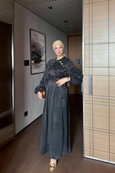 Eylül İpek Cupra Elbise Siyah