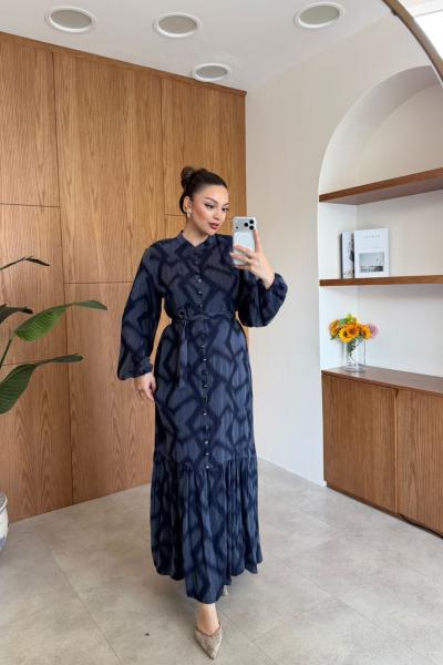 Eyşan Elbise Koyu Mavi koyu mavi