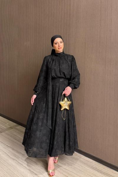 Feriha Etekli Takım Siyah Siyah