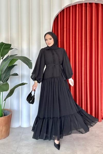 Fethiye Elbise Siyah Siyah