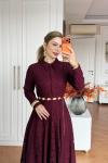 Feyza Elbise Bordo  Bordo