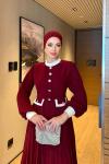 Firdevs Elbise Bordo Bordo