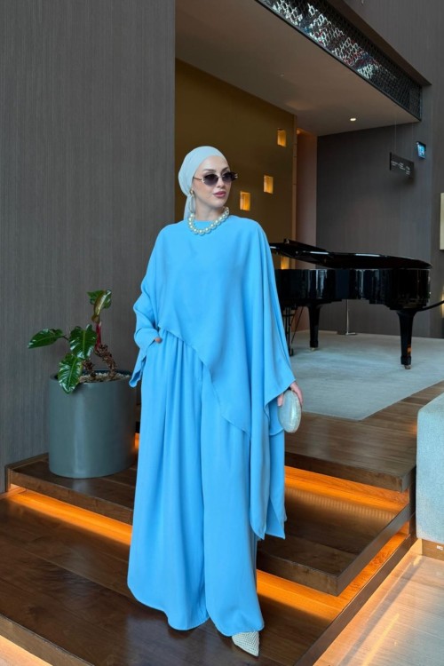 Gamze Pantolon Takım Bebe Mavisi Bebe Mavisi