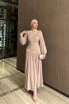 Gizem Elbise Bej Vizon
