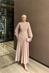 Gizem Elbise Bej Vizon