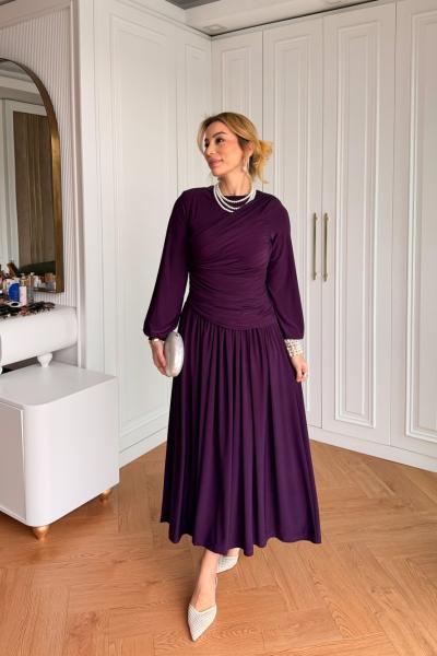 Gizem Elbise Mor Mor