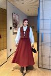 Gökçe Etekli Takım Bordo Bordo
