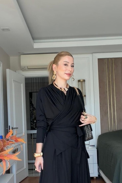Gülcan Pantolonlu Takım Siyah Siyah