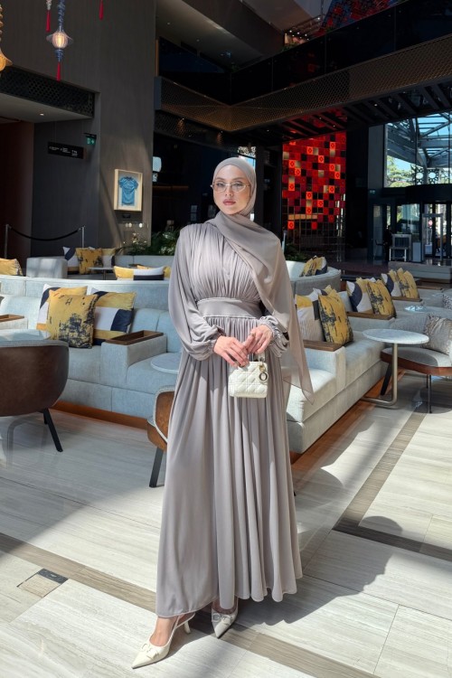 Gülce Elbise Vizon  Vizon
