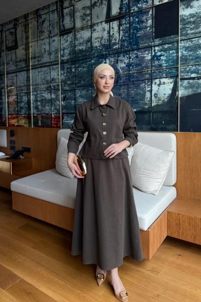 Gülce Etekli Takım Acı Kahve Acı Kahve