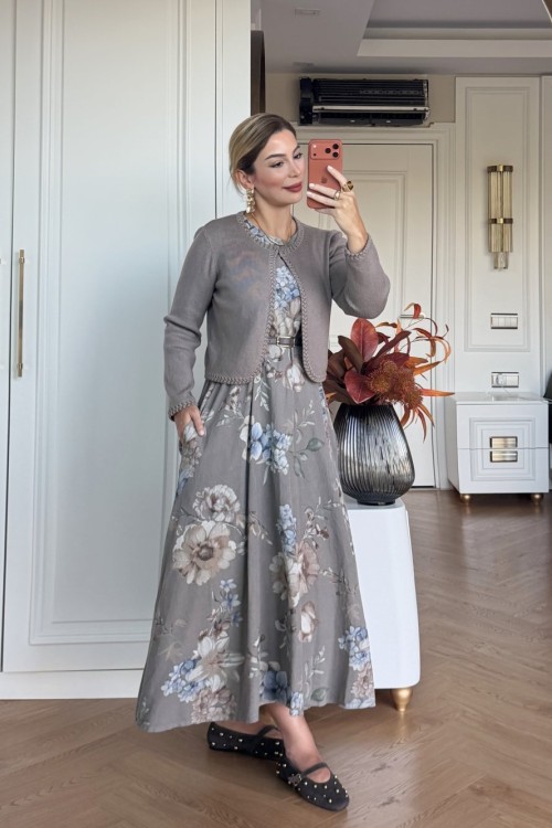 Gülhan Elbise Takım Gri GRİ