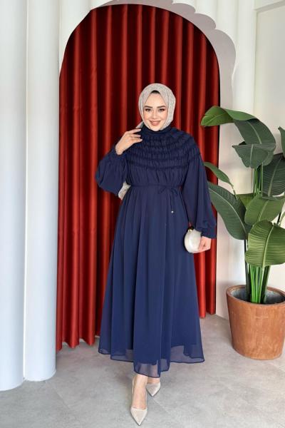 Gülin Elbise Lacivert Lacivert
